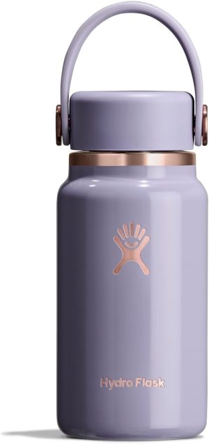 Hydro Flask Micro Bottle - Leak Proof Purse or Pocket Flask - Insulated Mini Water Bottle 6.7 Oz Vapor Rose Gold