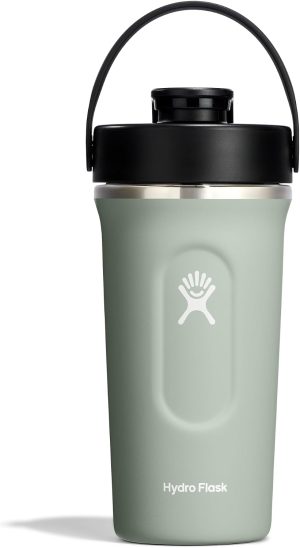 Hydro Flask Shaker Bottle ?C Insulated Stainless Steel Gym Bottle for Pre Workout & Protein 24 Oz Capri Blue