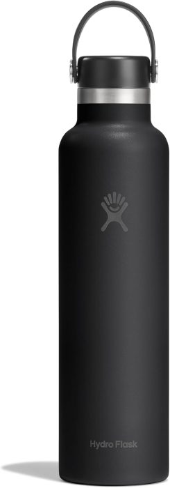Hydro Flask Water Bottle - Insulated Stainless Steel - Non Spill. Leakproof in 24 Oz Tonal Black