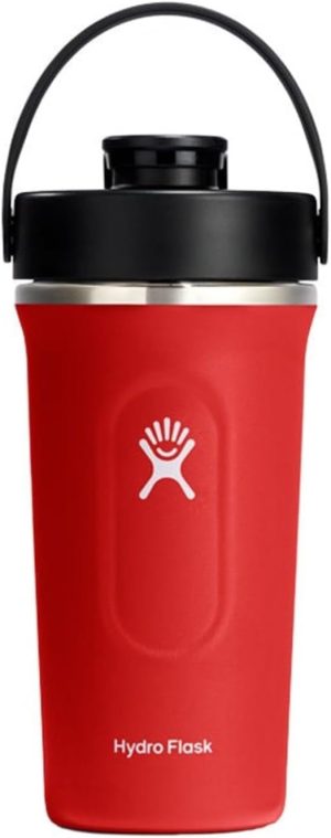 Hydro Flask Shaker Bottle ?C Insulated Stainless Steel Gym Bottle for Pre Workout & Protein 24 Oz Capri Blue
