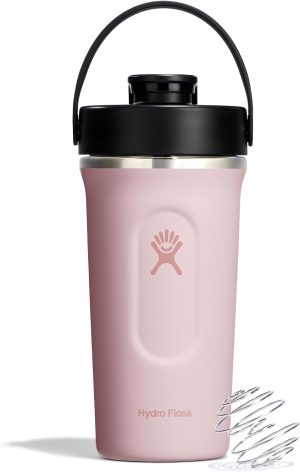 Hydro Flask Shaker Bottle ?C Insulated Stainless Steel Gym Bottle for Pre Workout & Protein 24 Oz Capri Blue