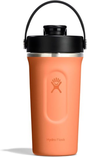 Hydro Flask Shaker Bottle ?C Insulated Stainless Steel Gym Bottle for Pre Workout & Protein 24 Oz Capri Blue